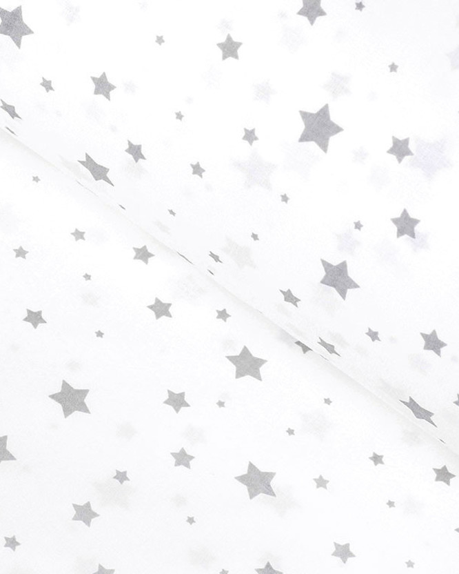 Bavlnené plátno - drobné sivé hviezdičky na bielom