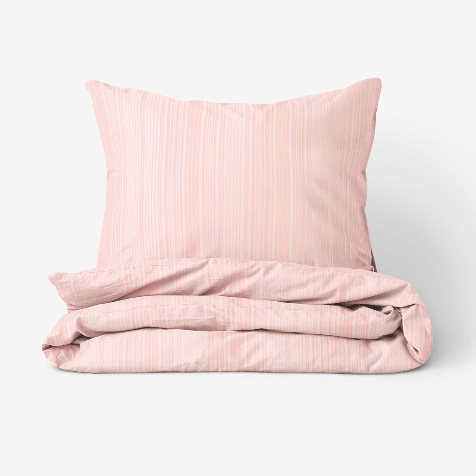 Damaškové posteľné obliečky so saténovým vzhľadom Deluxe - drobné ružové prúžky