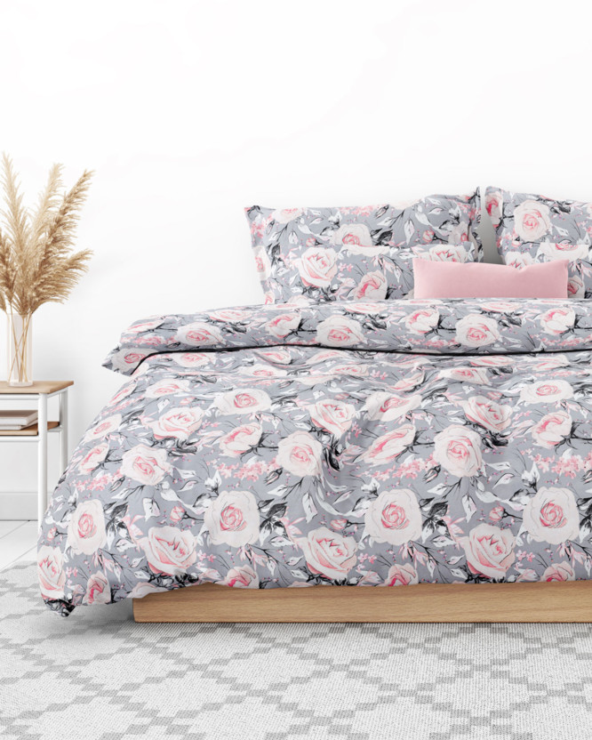 Bavlnené posteľné obliečky - staroružové kvety