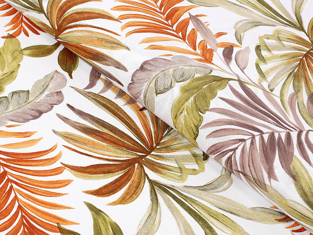 Dekoračná látka Loneta - farebné palmové listy