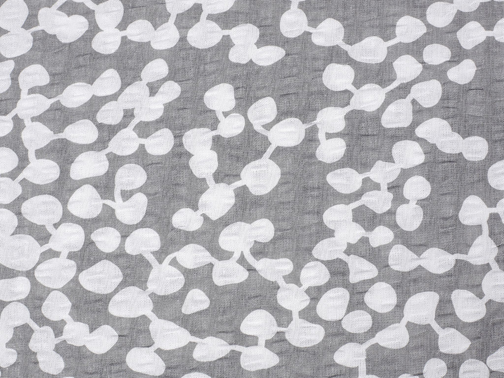 Bavlnený krep - obrazce na sivom