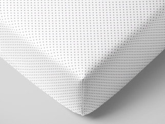 Bavlnená napínacia plachta - vzor sivé bodky na bielom