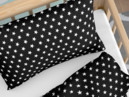 Bavlnené obliečky do detské postieľky - vzor 541 biele hviezdičky na čiernom