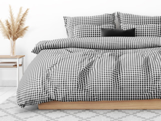 Tradičné bavlnené posteľné obliečky - vzor 805 čierne a biele kocky
